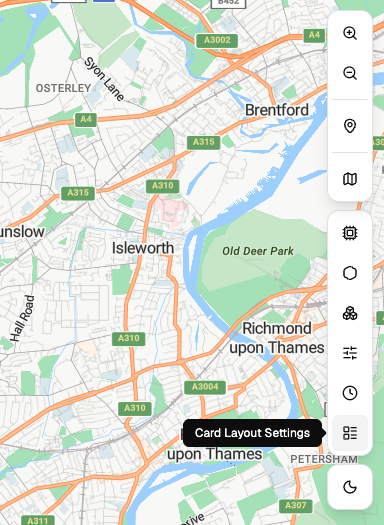 Card Layout Settings panel